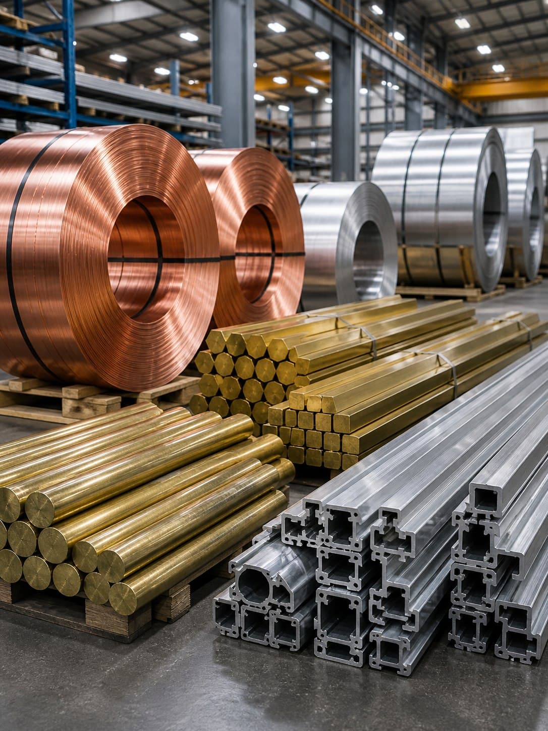 Copper coils brass mill products and aluminum extrusions