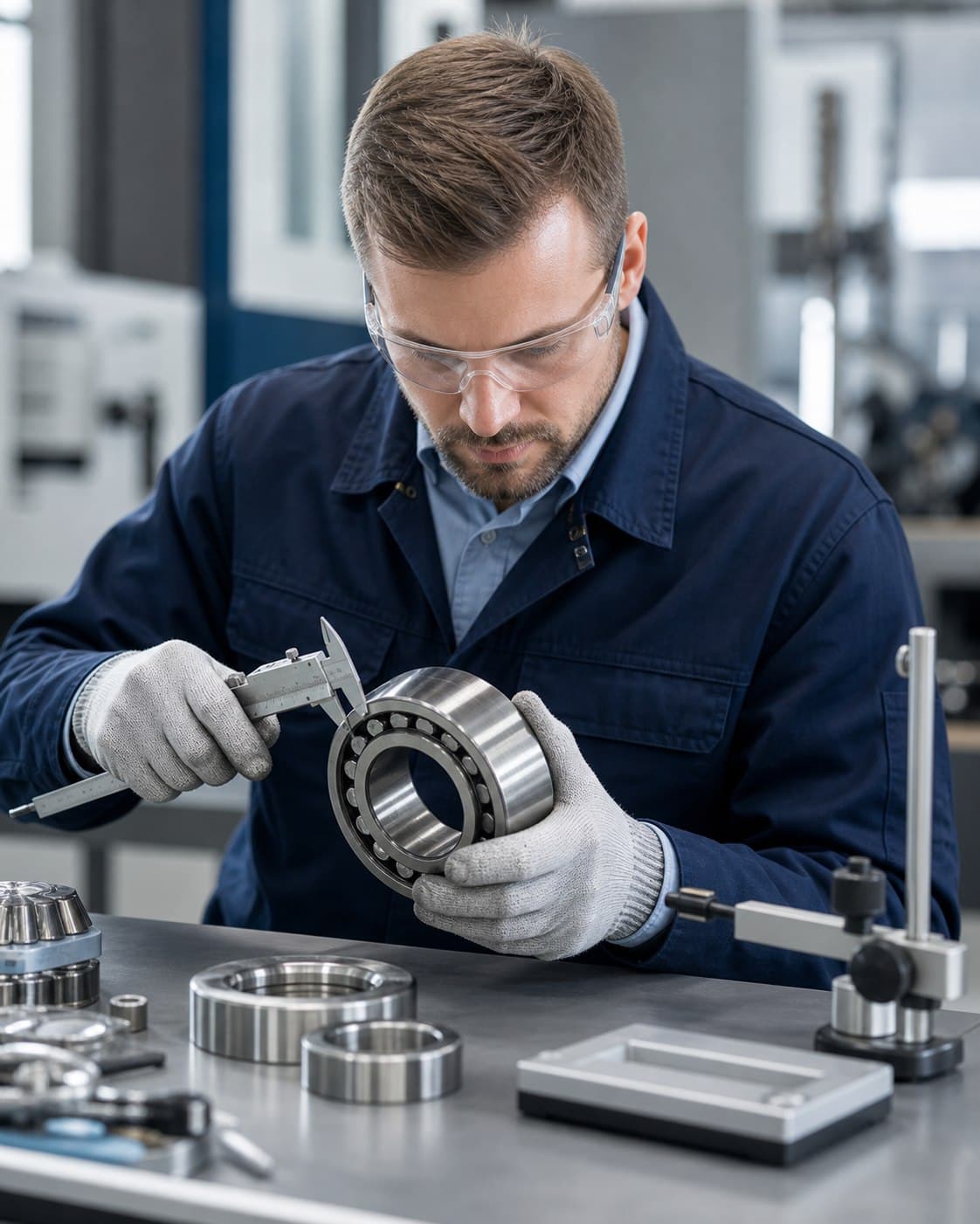 Precision bearing inspection with technical measurement tools